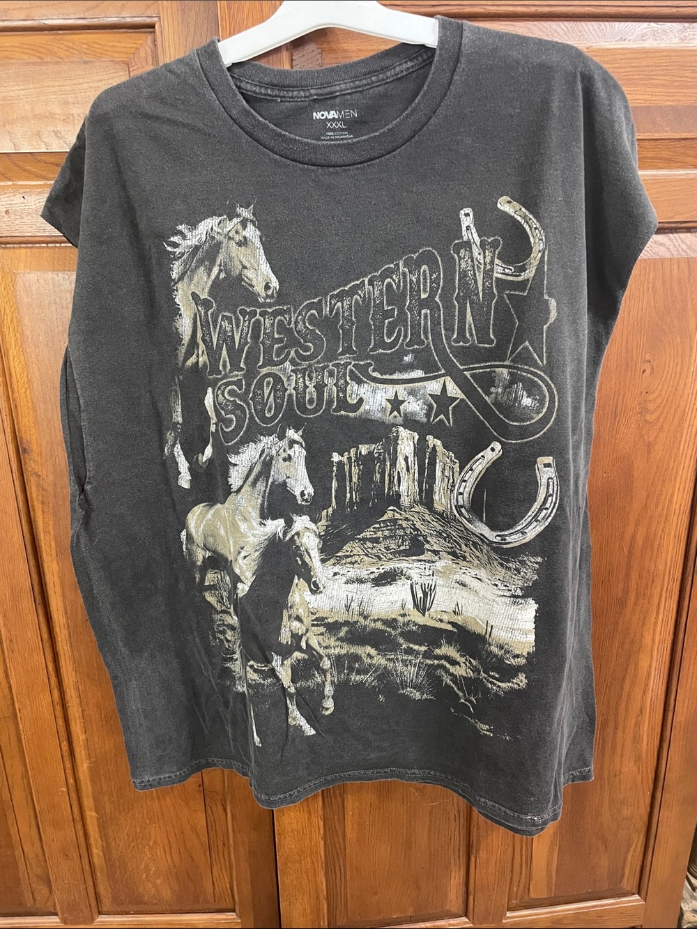 Men’s Western Soul Graphic Tee NWOT Sz. XXXL Muscle T no sleeves Rustic Colors